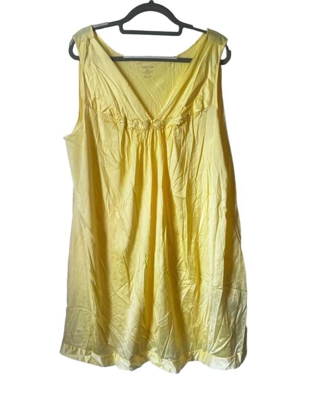 Vintage Vanity Fair Yellow Nylon Nightgown 2X